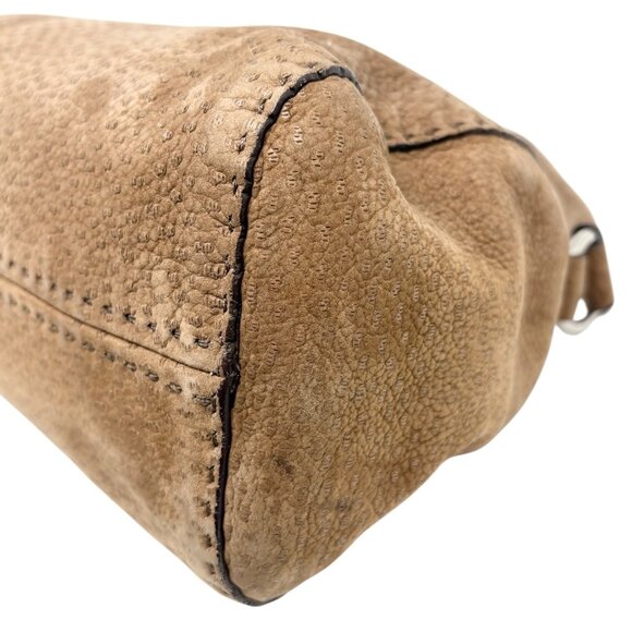 PRADA Vintage Triangle Logo One Shoulder Bag Textured Suede Leather [106467] - Picture 9 of 13